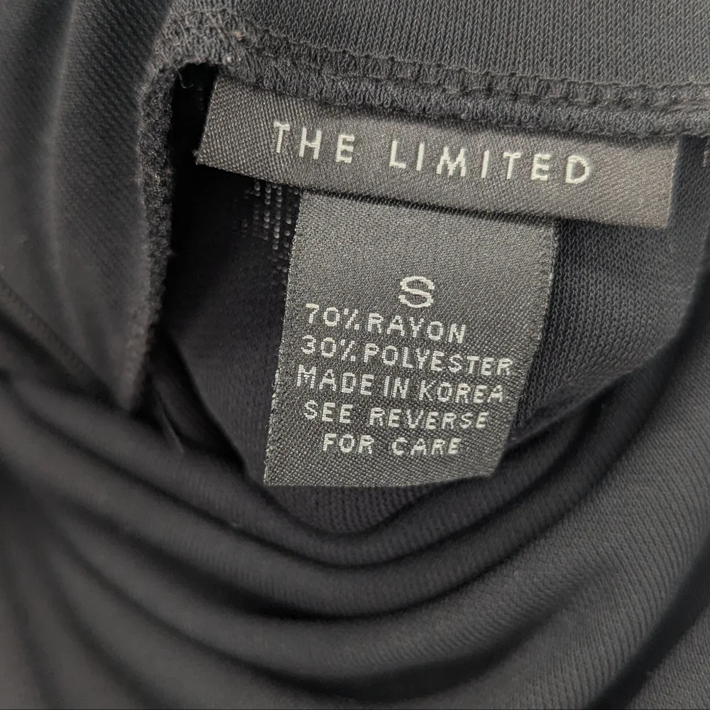 Vintage 90s Y2K The Limited Women's Midi Cowlneck Slinky Dress Black Size Small - Picture 3 of 8